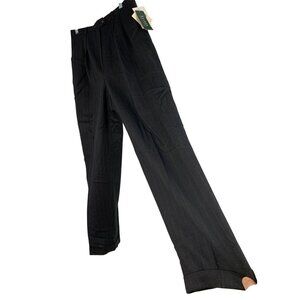 VTG Lauren Ralph Lauren Black Pinstripe Wool Trousers Womens Size 10  RN10216